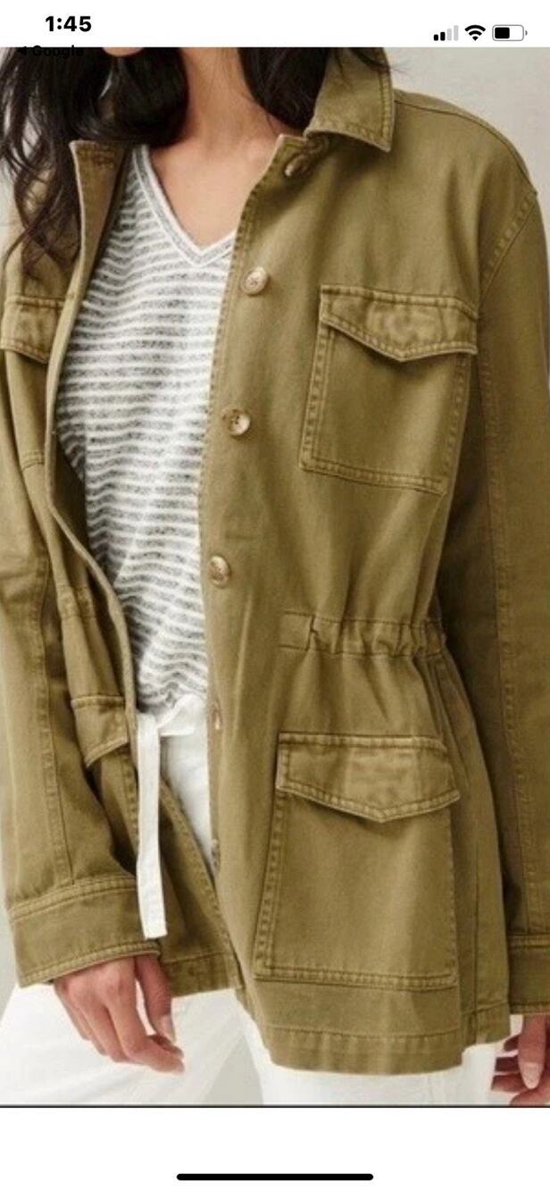 Lucky Brand Explorer Utility Olive Green 4 Flap Pocket Jackets Size MM
